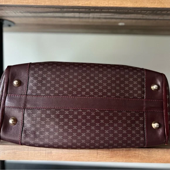 EUC Celine Macadam Burgundy Boston Bag All Leather RARE - Picture 6 of 15